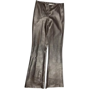 Vintage 90's Faux Leather Snakeskin Reptile Pants Brown Mid-Rise size Medium - Picture 1 of 8