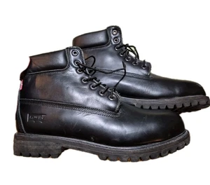Levi’s Men’s Leather Upper Black Lace Up Work Boots (10) 516714A48 Red Tag Great - Picture 1 of 11