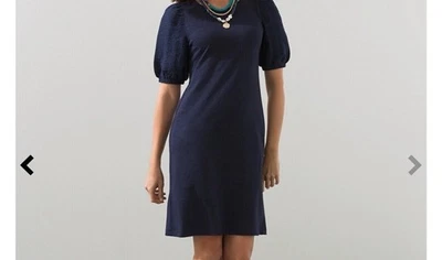 Vestido feminino Chico's 12 preto texturizado manga folhada linha A mini - Imagem 1 de 4