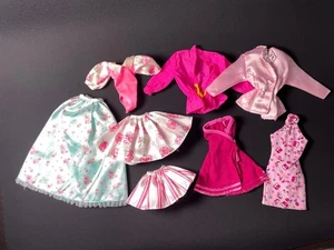 Mix set doll clothes most Barbie dress top jacket satin pink skirt fit 12" doll - Picture 1 of 10