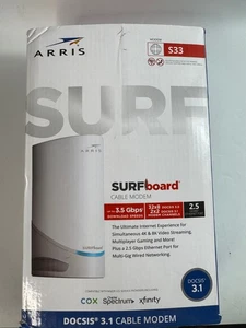 Arris SURFboard S33 DOCSIS 3.1 Cable Modem | 2.5Gbps | New Open Box - Afbeelding 1 van 6