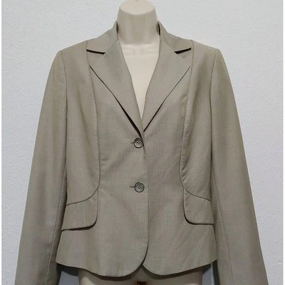 Chaqueta Blazer Calvin Klein Para Mujer Beige 2 Botones Carrera Ropa de Trabajo A Medida Talla S Foto 1 de 4