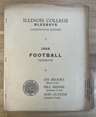 1968 Illinois College Blueboys College Football Press TV Radio Media Guide - Image 1 of 4