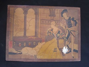 DV3792 TABLEAU ANCIEN PYROGRAVURE EN BON ETAT - Imagen 1 de 1