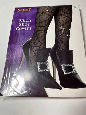 Novo em folha Witch Shoe Covers acessório fantasia da Spirit Halloween Store preto - Imagem 1 de 4