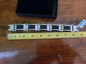NWT R. H. Macy & Co. Fine Men's All Metal Stainless And IP Cable Bracelet  - Picture 1 of 9