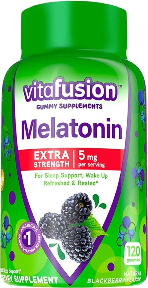 Vitafusion Extra Fuerte Melatonina Gomosas Vitaminas, 5Mg, 120 Ct Gomitas Foto 1 de 4