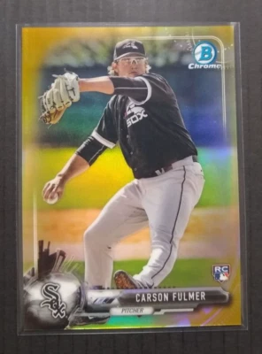 2017 Bowman Chrome Carson Fulmer RC refrator de ouro #ed 43/50 White Sox - Imagem 1 de 2