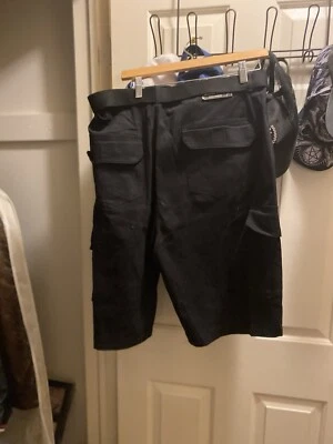 Mens Cargo Shorts Belted Flat Front Pockets Washed Lounge - 40 - Image 1 of 3