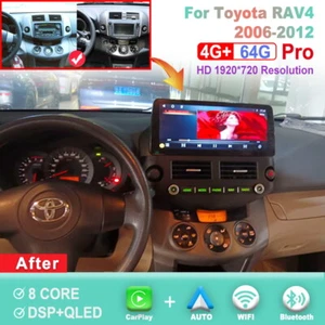 12.3 inch Screen Android Car Radio For Toyota RAV4 2006-2012 Carplay Head Unit - Picture 1 of 6