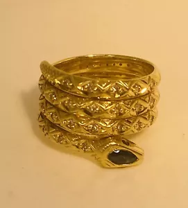 585 Gold Ring 14 K gedrehte Schlange mit Brillanten - Picture 1 of 8