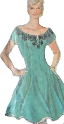 1980s Off Shoulder Skater Dress Formal Princess Style 2191 Sewing Pattern - Image 1 of 3