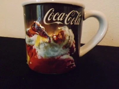 Santa Drinking Coca-Cola 3D 18 fl. oz. Mug Cup Coffee Houston Harvest 2005 - Image 1 of 3