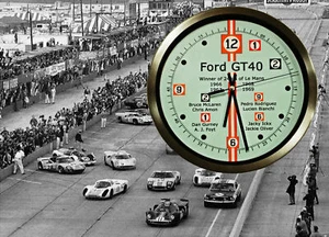 Ford GT40 Le Mans Contemporary Winners Wanduhr für 1966 - 1967 - 1968 -1969 - Bild 1 von 3