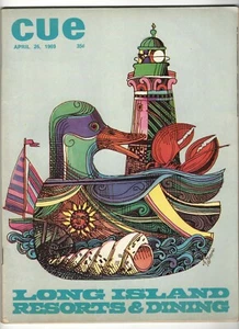 Cue April 1969 .35¢ cover - Long Island Dining - Local NYC Magazine - Picture 1 of 2