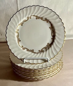 8 Syracuse Baroque Gray 8 1/8" Salad Plates - Picture 1 of 2