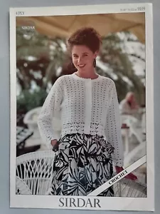 LADIES' LACY CARDIGAN, 76-102cm, 4ply Cotton - SIRDAR Crochet Pattern 9109 - Picture 1 of 2