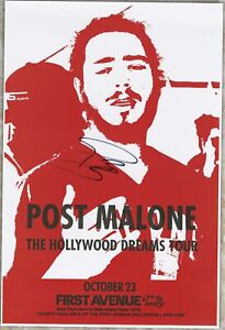 Post Malone autographed concert poster