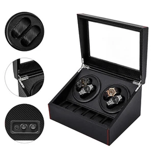 4+6 Movedor de relojes watch winder Movimiento automático Fibra de carbono Relojes Caja Caja - Imagen 1 de 14
