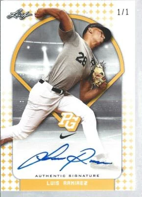 2018 Leaf Perfect Game National Baseball LUIS RAMIREZ Gold Autograph 1/1 - Image 1 of 2