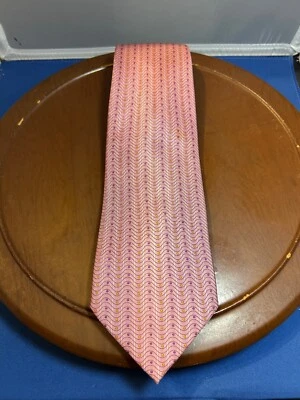 Firenze Pink Men's 100% Silk Tie Striped Polka Dots Necktie - Image 1 of 4