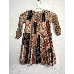 Zara floral paisley print color block tiered patchwork dress girls 7 cottagecore - Picture 1 of 9