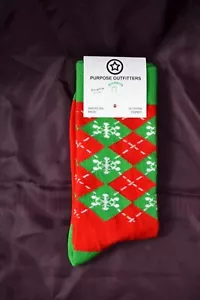 Socks Argyle Red and Green Snowflake NWT - Picture 1 of 1