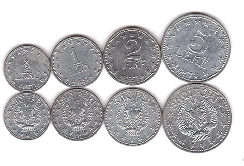 Albania - set 4 coins 1/2 1 2 5 Leke 1957 XF / VF Lemberg-Zp Cover