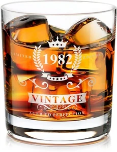 Birthday Gifts for Men - Lovinpro 1982 Whiskey Glass Gift - Picture 1 of 3