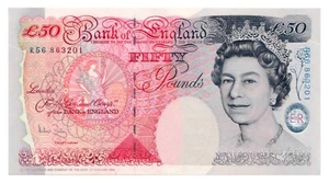UK England 50 Pounds 1994 Bailey - Queen Elizabeth II, Gem UNC - Picture 1 of 2
