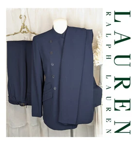 Lauren Ralph Lauren Damen Vintage 3-teilig Marine Hosen/Rock/Jacke Wollanzug Größe 4 - Bild 1 von 15
