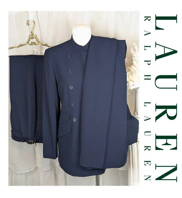 Lauren Ralph Lauren Womens VTG 3 Pc Navy Pants/Skirt/Jacket Wool Suit Size 4 - Image 1 of 4