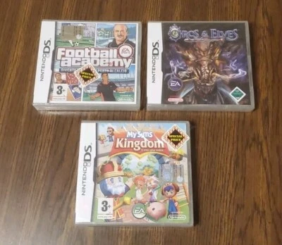 ORCS & ELVES | Football Academy |Sims Kingdom - Lote de 3 juegos Nintendo DS - PAL Foto 1 de 4