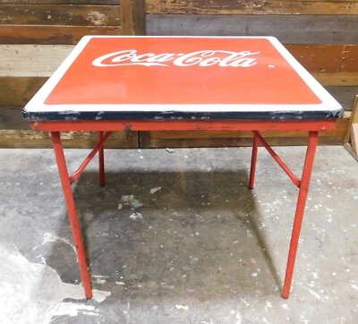 Coca Cola  Metal Table with Legs-Mexican-Restaurant- Bar-29x29-Beer-RARE - Image 1 of 4