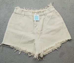 Hayden Short Womens XL Tan Cotton Stretch Distressed Regular Fit Elastic Waist - Picture 1 of 8