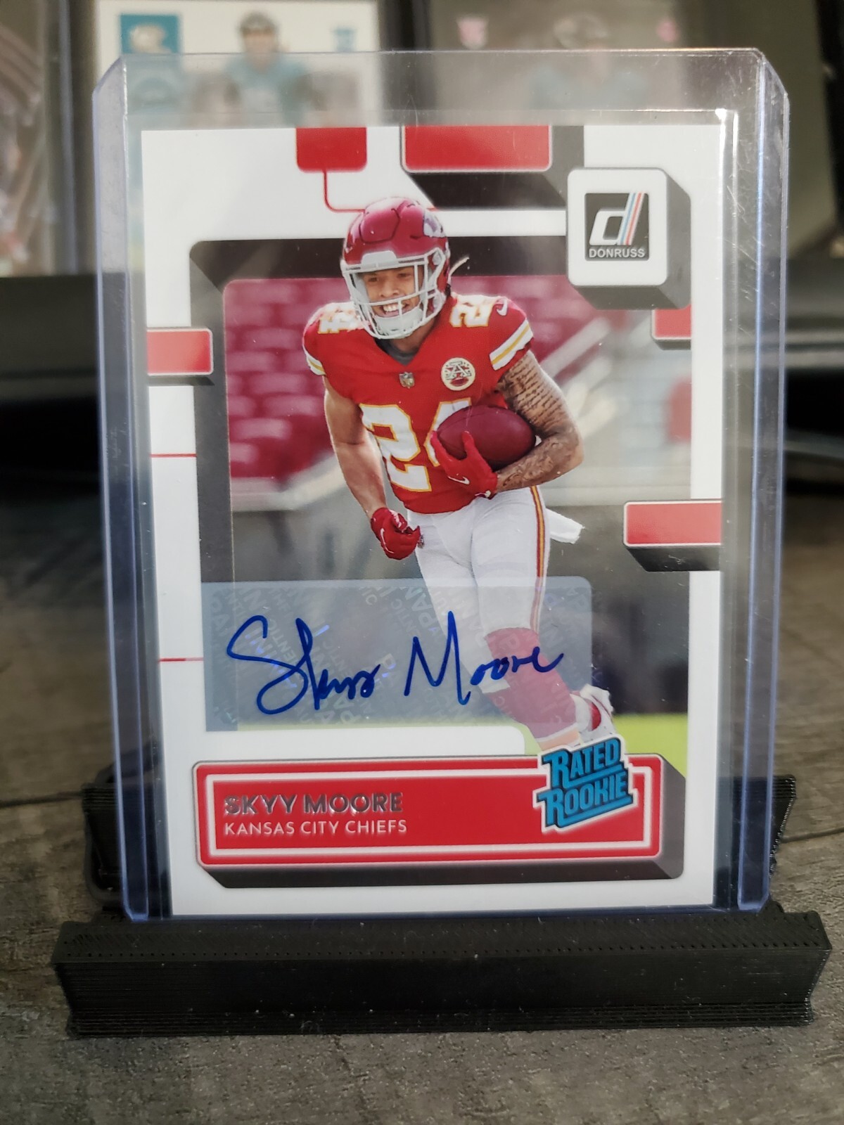 2022 Panini Donruss Skyy Moore Rated Rookie RC Auto #324 KANSAS CITY CHIEFS