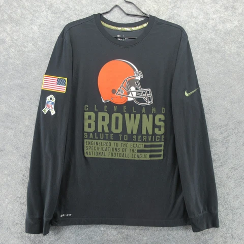Cleveland Browns Shirt Mens Medium Black Nike On-Field Salute to Service NFL Cover