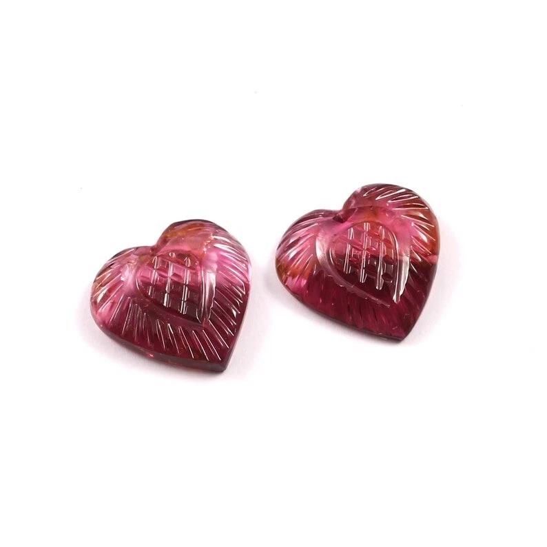 Loose Gemstone Natural Certified Bio Tourmaline Hand Carved Fancy Heart A978 - Image 1 of 3