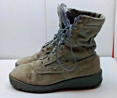 Wellco Air Force TW Men's Leather Desert Gray Ankle Boots Uniform Work Shoes 11W - Image 1 of 4