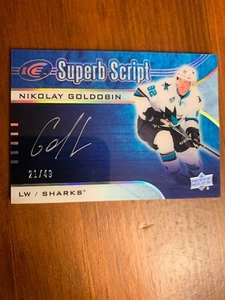 2015-16 Upper Deck Ice Superb Script Nikolay Goldobin /49 - Picture 1 of 2