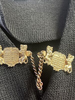 Vintage Pullover Schutz Clip Strickjacke Zehn Commendments Löwen Goldfarben • 23.16€
