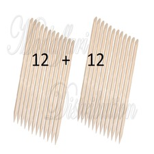 BASTONCINI D'ARANCIO SPINGI CUTICOLE PER MANICURE IN LEGNO 24 PEZZI