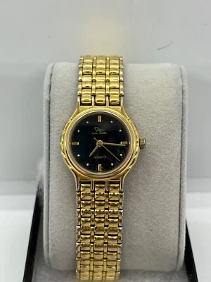 Vintage Oscar de la Renta Goldtoned Black Faced Watch - Image 1 of 3