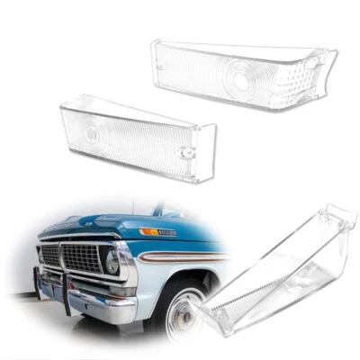 Crystal Clear Turn Signal Lamp Lenses FOR 70-72 FORD F100 F250 F350 Pickup Truck - Image 1 of 4