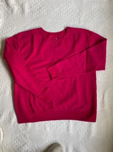 Vintage Hanes Damen Langarm Sweatshirt mit Rundhalsausschnitt ~ Hot Pink ~ Größe L - Bild 1 von 3