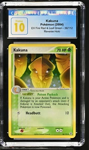 Holograma inverso CGC 10 Pristine Kakuna 36/112 EX rojo fuego y verde hoja 2004 Pop 7 - Imagen 1 de 2