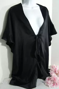 Victoria's Secret Kimono OS black satin short-sleeve robe nwt-vtg-17 - Picture 1 of 9