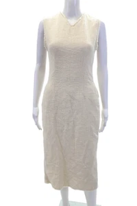 Vestido sin mangas informal sin mangas con cremallera y cuello en V beige talla XS de Zara para mujer - Imagen 1 de 5
