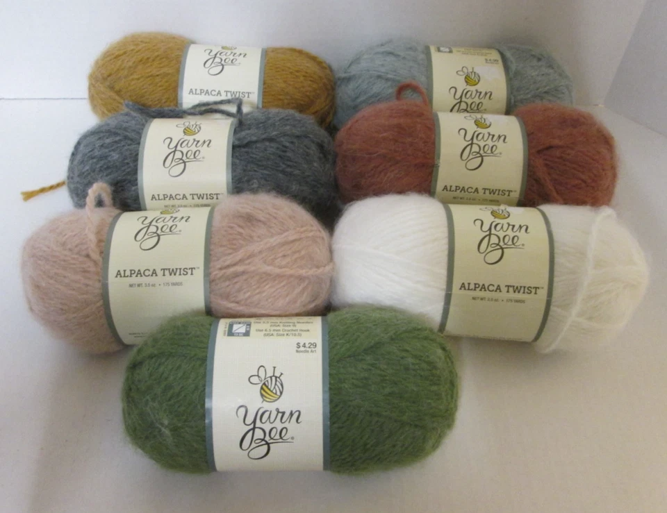 1 Skein Yarn Bee Alpaca Twist Yarn 3.5oz #4 - Choose Your Color Alpaca/ Acrylic