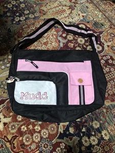 Bandolera Bandolera Bandolera Vintage Años 90 Rosa Mudd Bordada Viaje Escolar Y2K - Imagen 1 de 6
